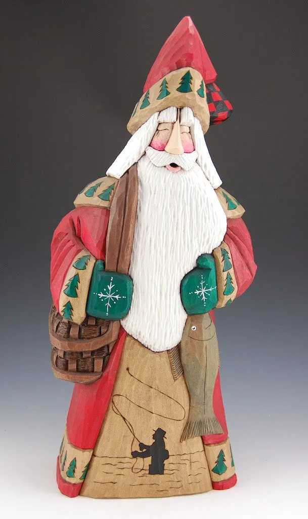 18 inch Fly Fisherman Santa by Dave Francis