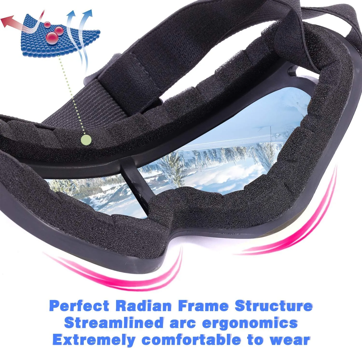 2-Pack Snow Ski Goggles, Snowboard Goggles for Kids, Teens, Youth, Adults