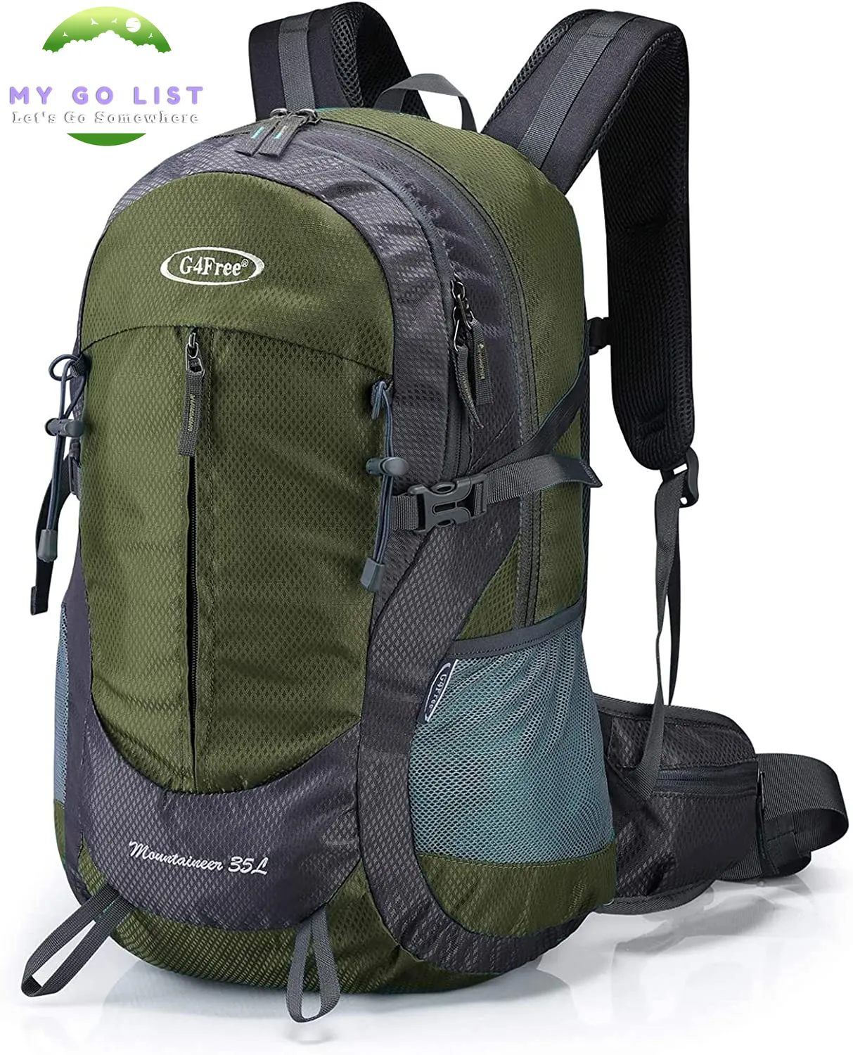 35L Hiking Backpack Water Resistant Travel Daypack