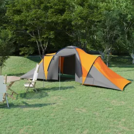 Camping Tent 6 Persons Grey and Orange
