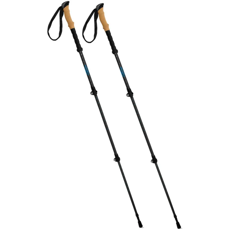 Carbon Fiber Quick Lock Trekking Poles (Cork Grip) - Grey
