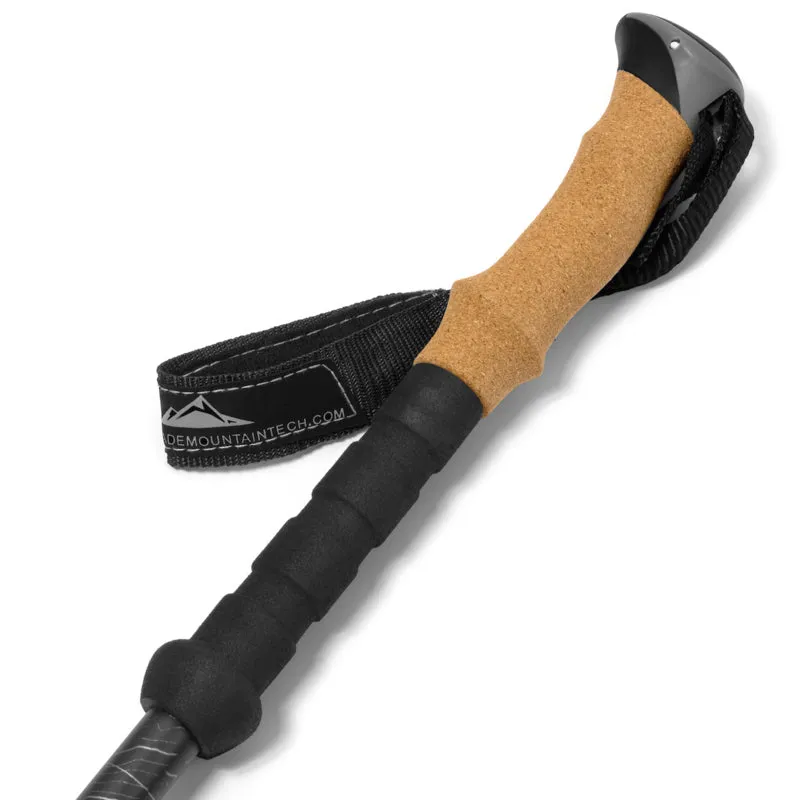 Carbon Fiber Quick Lock Trekking Poles (Cork Grip) - Grey