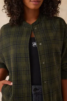 Ceres Life Relaxed Bomber Jacket Olive Check