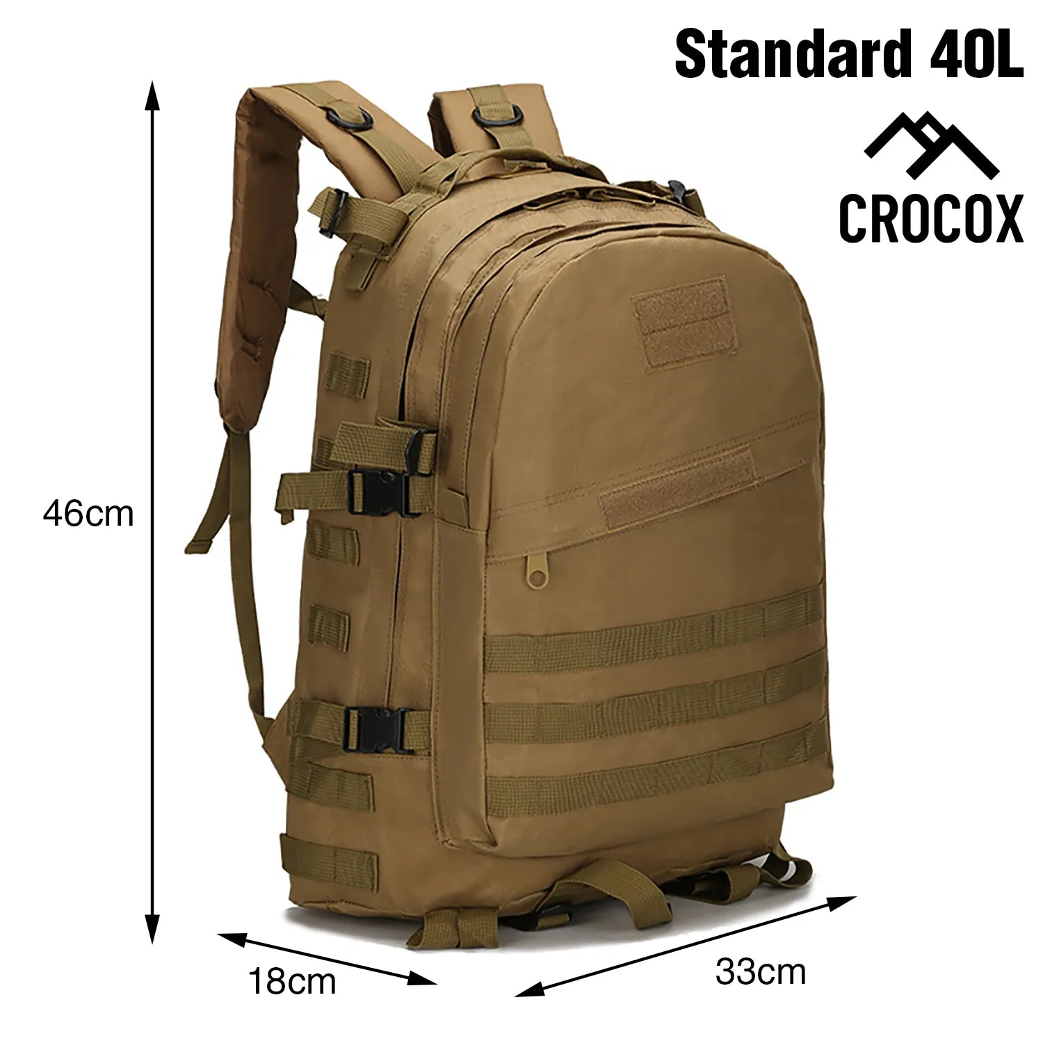 Crocox MOLLE Tactical Backpack Bag Military Pouches Rucksack Canvas Army Hiking