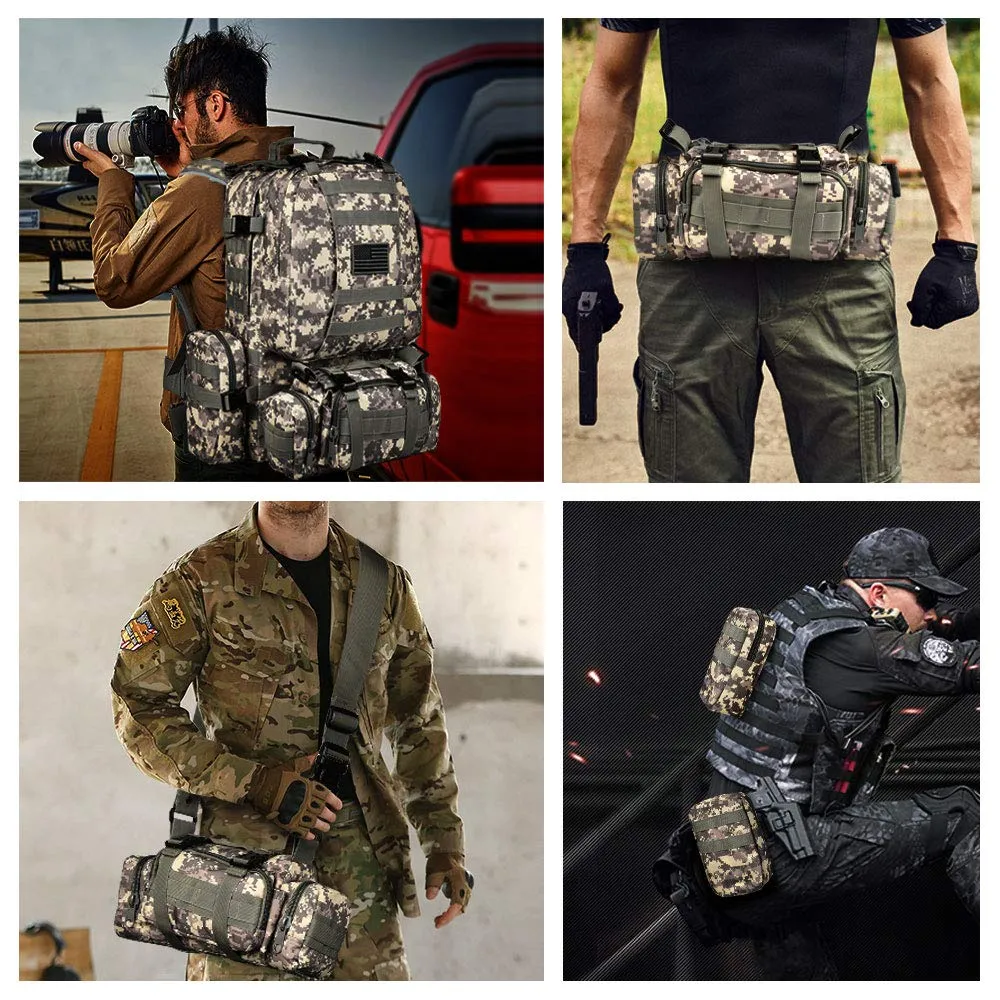 Crocox MOLLE Tactical Backpack Bag Military Pouches Rucksack Canvas Army Hiking