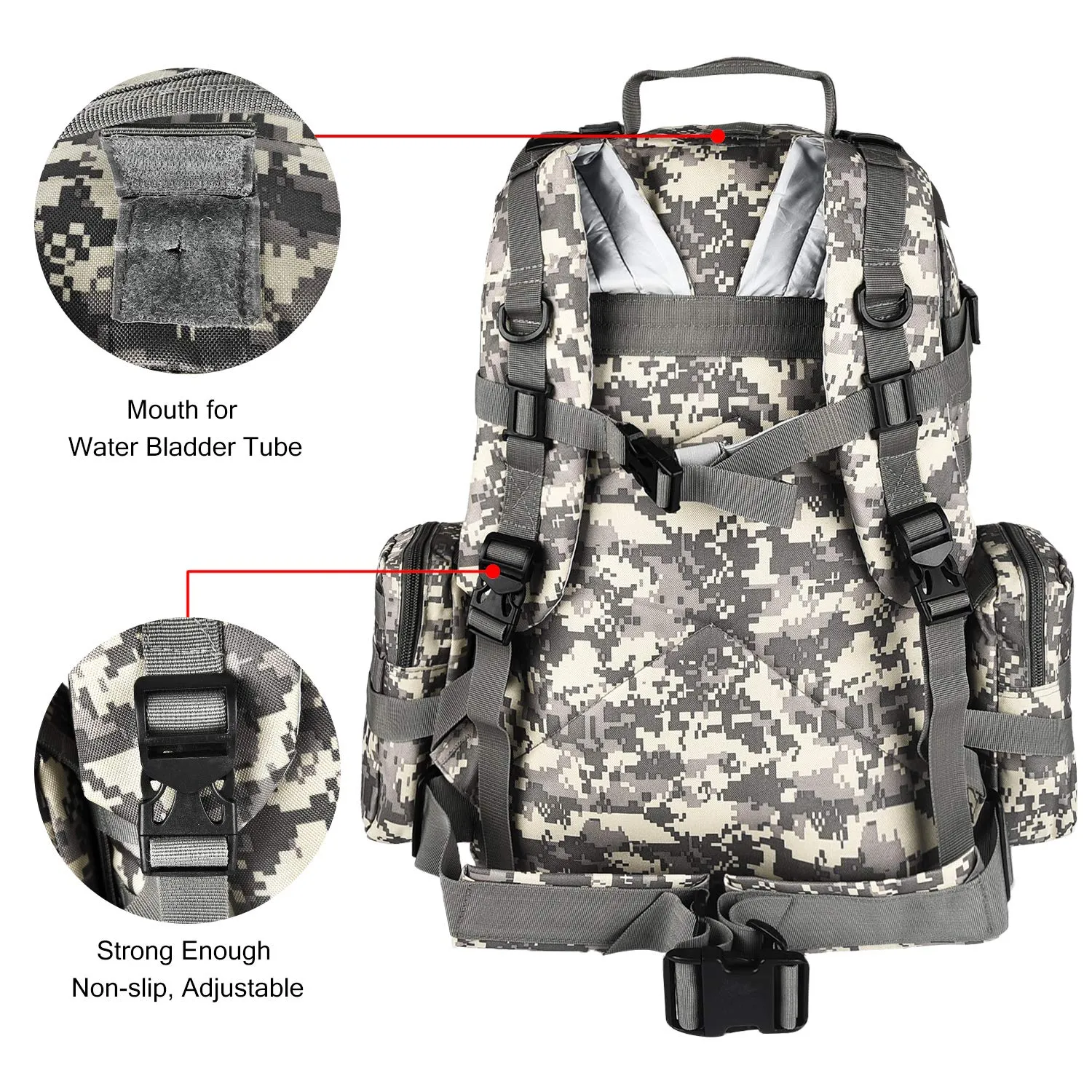 Crocox MOLLE Tactical Backpack Bag Military Pouches Rucksack Canvas Army Hiking