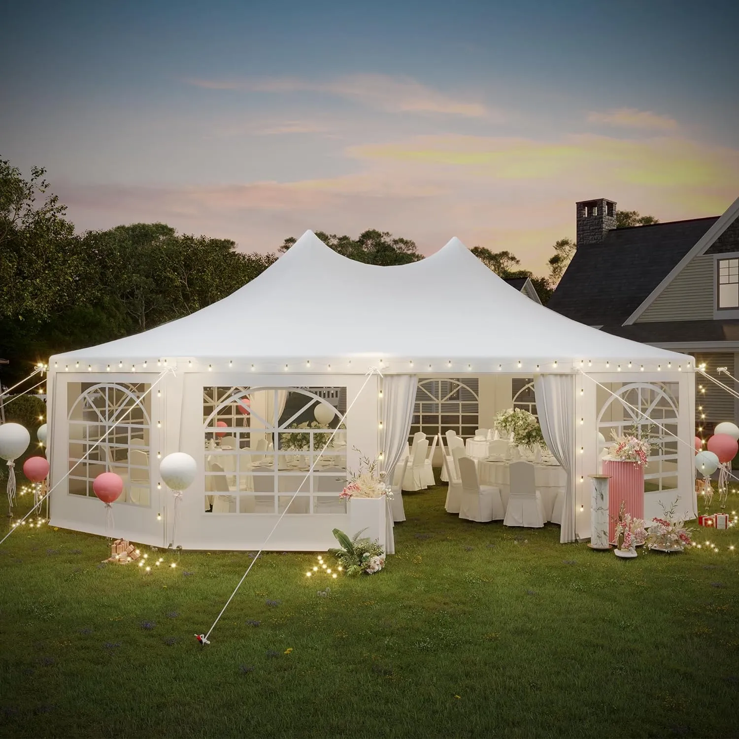 EROMMY 29x23 White Wedding Tent