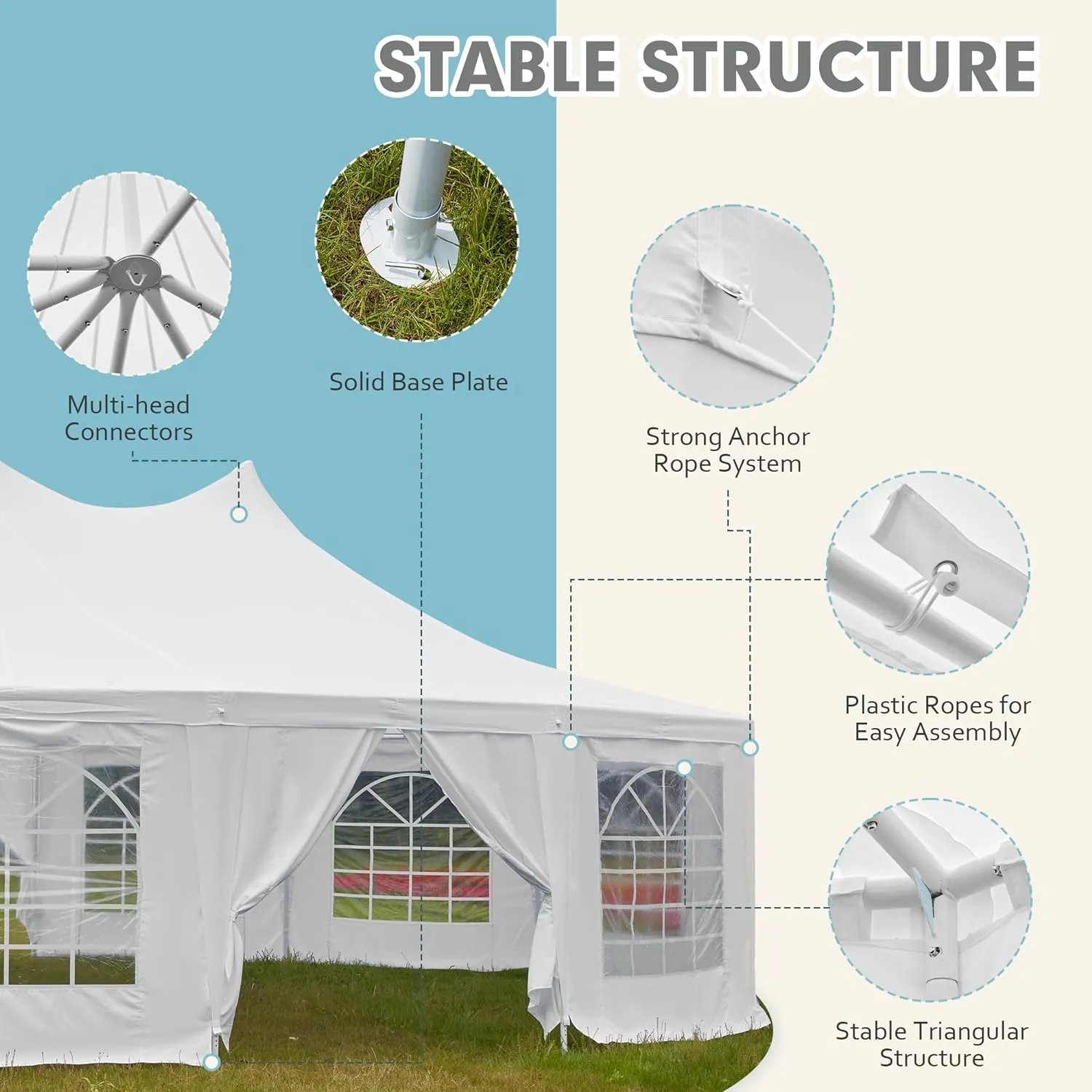 EROMMY 29x23 White Wedding Tent
