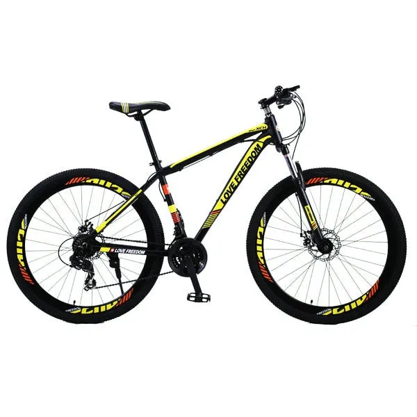 Love Freedom 21/24 Speed Aluminum Alloy Bicycle  29 Inch Mountain Bike Variable Speed Dual Disc Brakes Bike Free Deliver