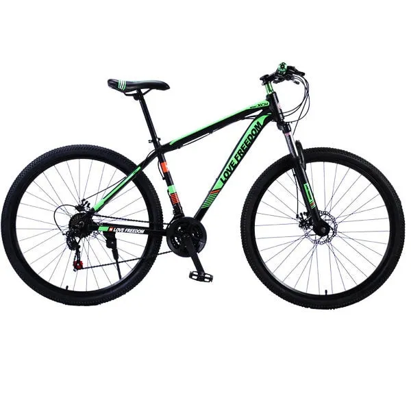Love Freedom 21/24 Speed Aluminum Alloy Bicycle  29 Inch Mountain Bike Variable Speed Dual Disc Brakes Bike Free Deliver