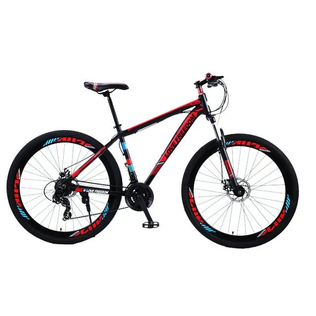 Love Freedom 21/24 Speed Aluminum Alloy Bicycle  29 Inch Mountain Bike Variable Speed Dual Disc Brakes Bike Free Deliver
