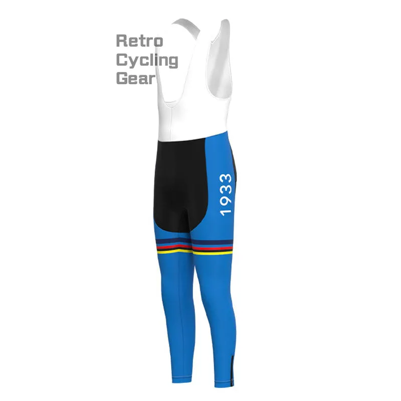 Maglia Azzurra Italia Retro Long Sleeve Cycling Kit