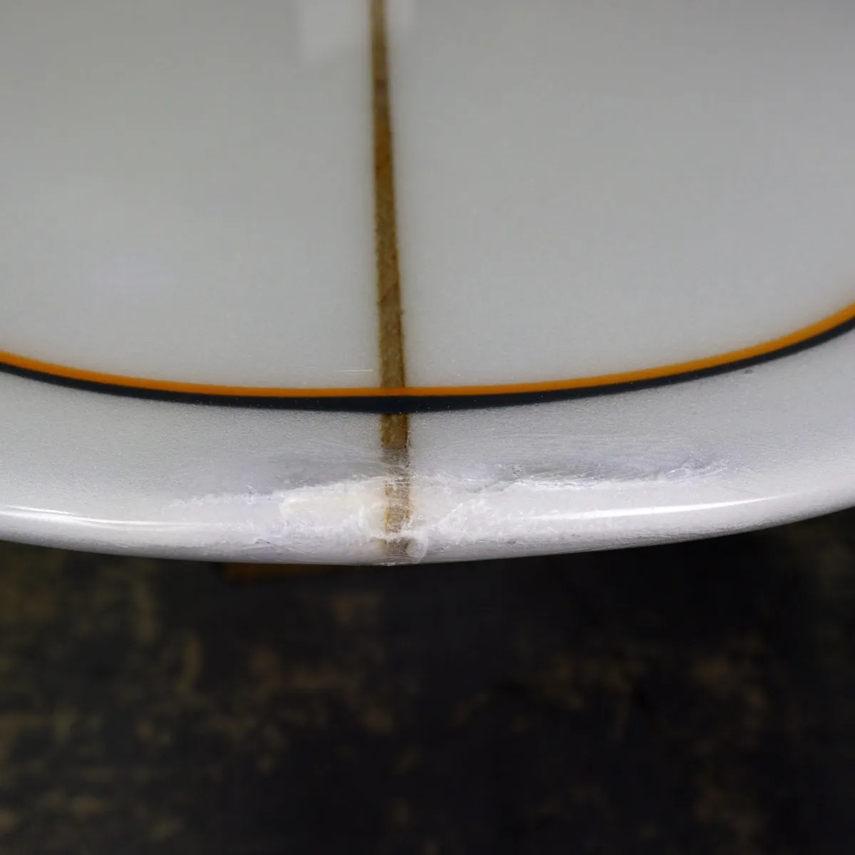 Modern Love Child 8'0 x 22 ½ x 3 ⅜ Surfboard - Grey Orange Pinlines • DAMAGED