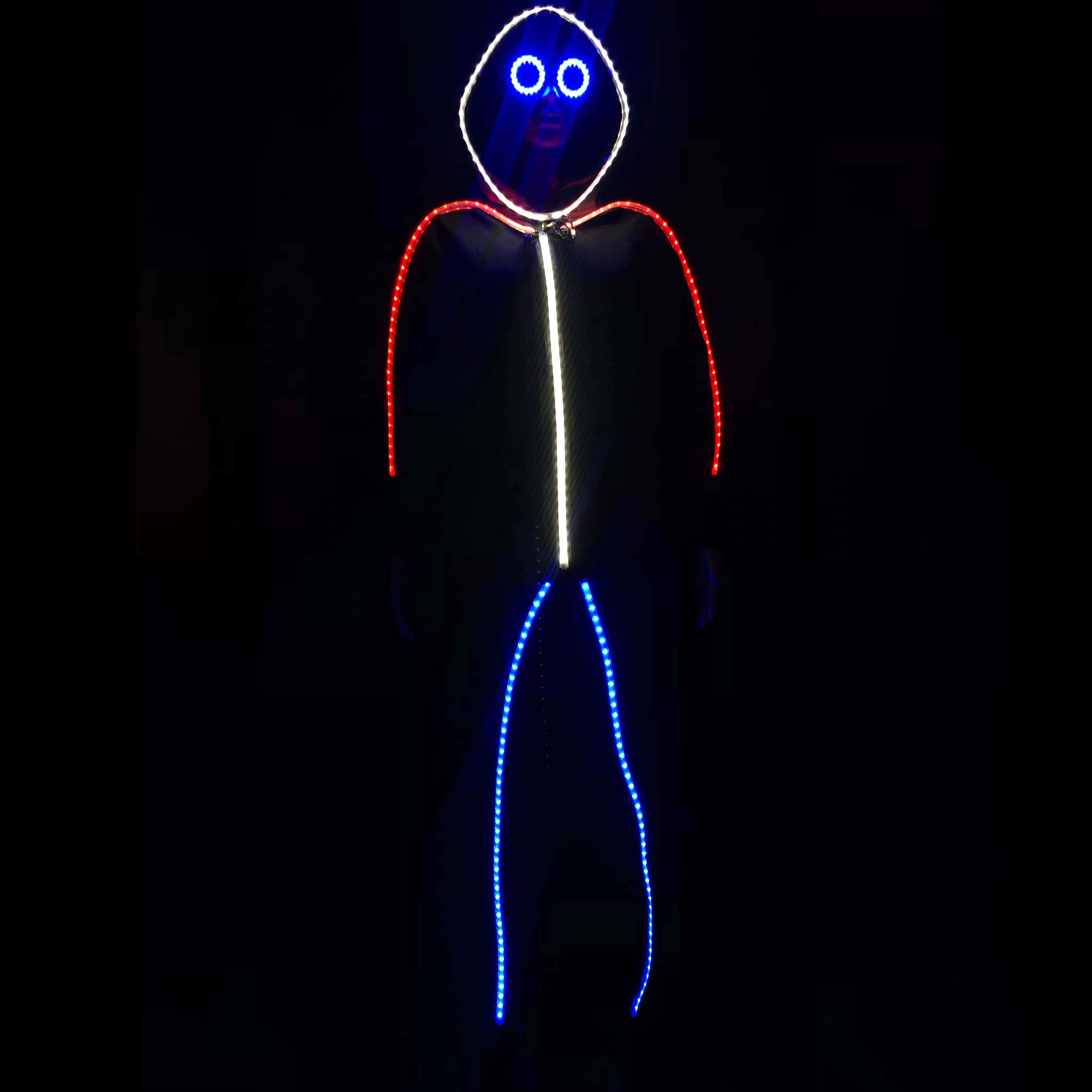 RED WHITE and BLUE Super Limited Edition LED stickman suit