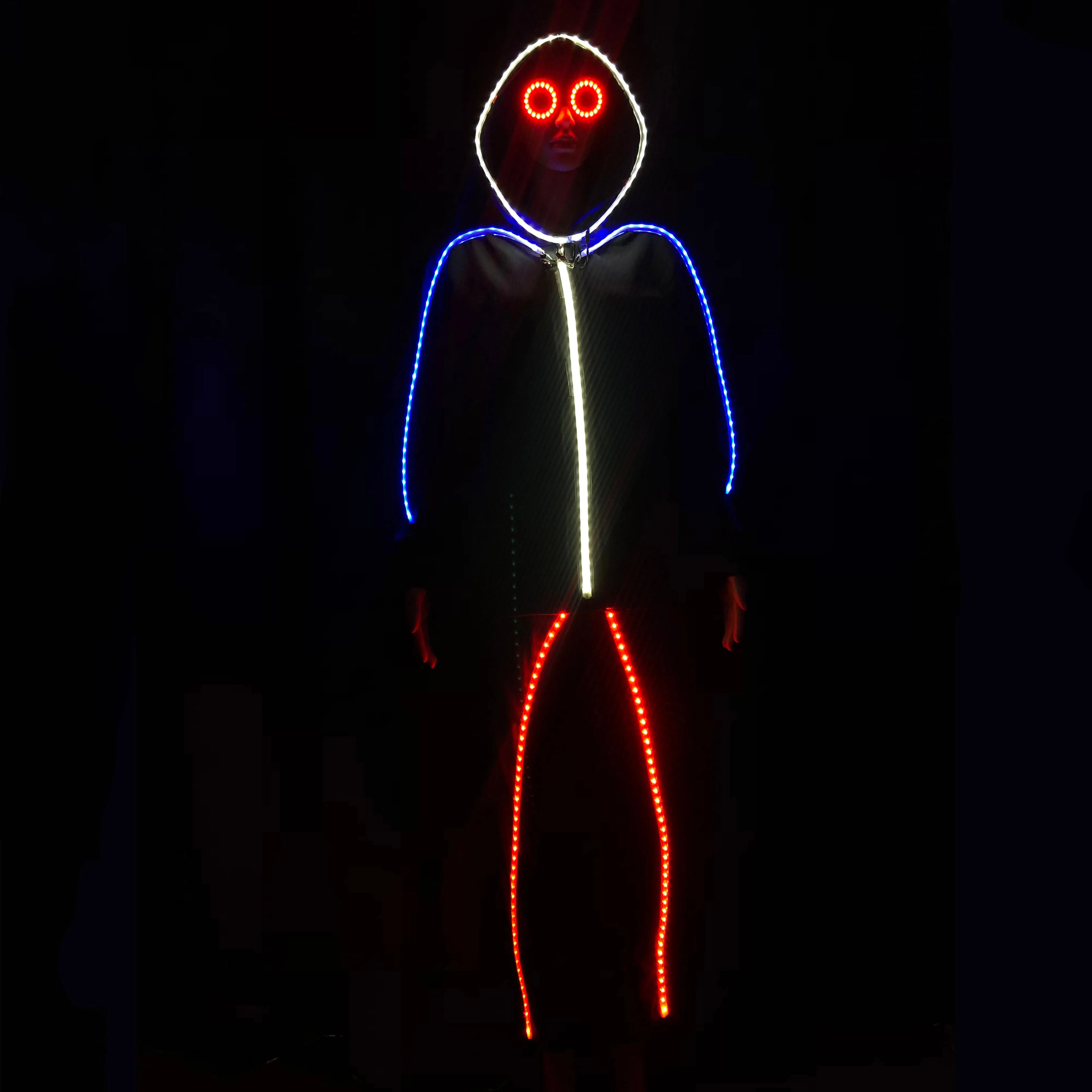 RED WHITE and BLUE Super Limited Edition LED stickman suit
