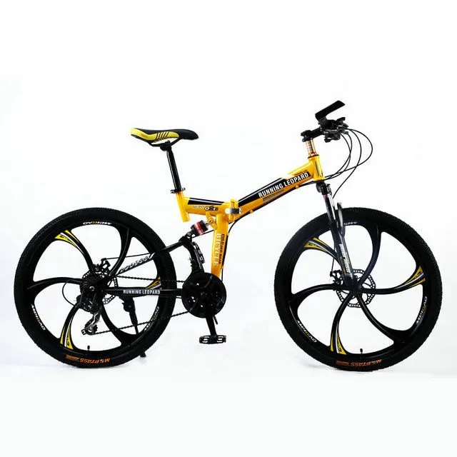 Running Leopard foldable bicycmountain bike 26-inch steel 21-speed bicycles dual disc brakes  road bikes racing bicyc BMX Bik
