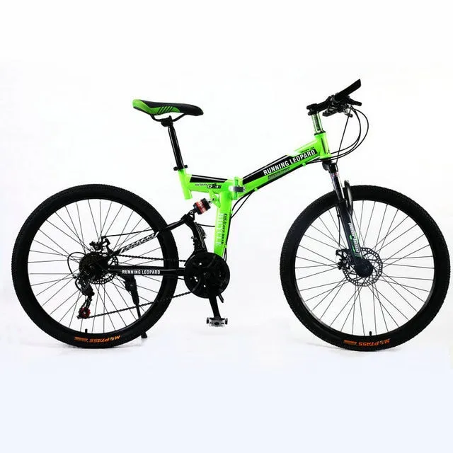 Running Leopard foldable bicycmountain bike 26-inch steel 21-speed bicycles dual disc brakes  road bikes racing bicyc BMX Bik