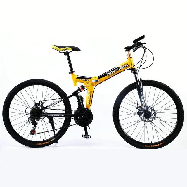 Running Leopard foldable bicycmountain bike 26-inch steel 21-speed bicycles dual disc brakes  road bikes racing bicyc BMX Bik