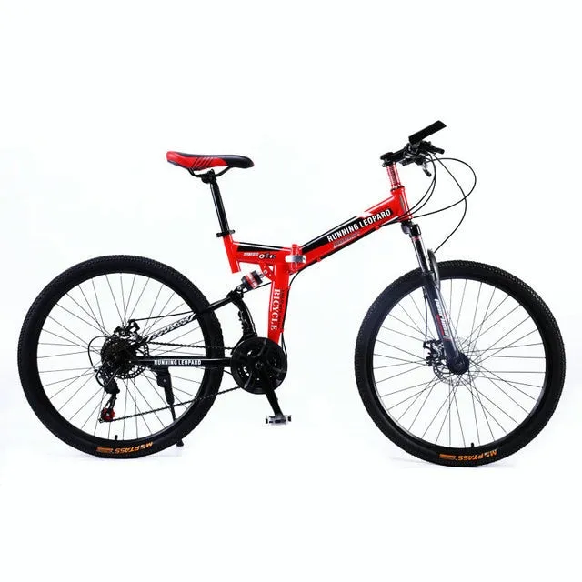 Running Leopard foldable bicycmountain bike 26-inch steel 21-speed bicycles dual disc brakes  road bikes racing bicyc BMX Bik