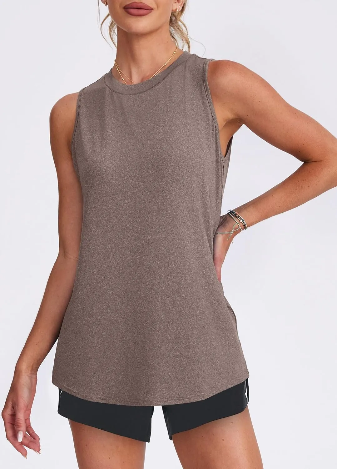 Womens Workout Tank Tops Lightweight Sleeveless Shirts for Women Loose Fit Tops for Athletic Running Tennis Yoga